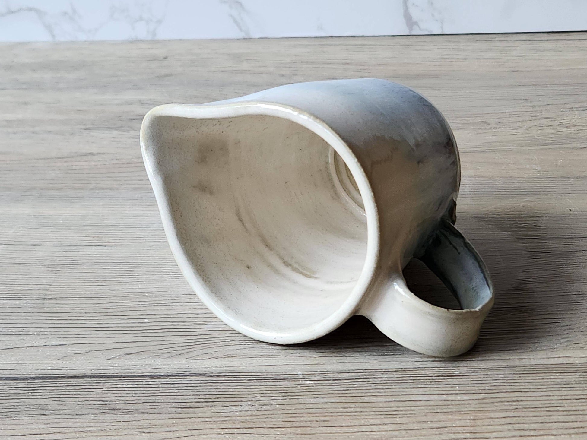 Small pottery jug gravy boat handmade