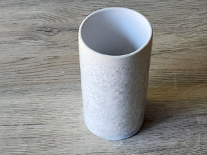 Handmade Crystalline bud vase - Pottery vase - Ceramic tumbler - Unusual small gift - Australian handmade decorative - white vase