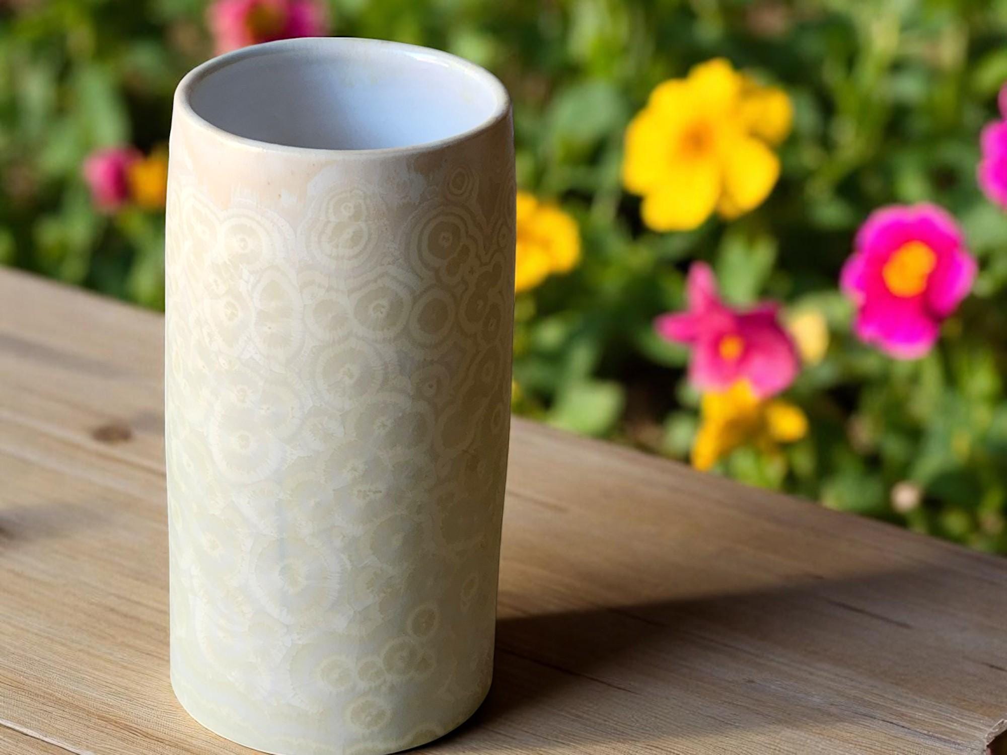 Handmade Matt Crystalline bud vase - Pottery vase - Ceramic tumbler - Unusual small gift - Australian handmade decorative