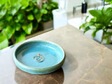 Ceramic trinket bowl - Trinket dish - small saucer -ring bowl - jewellery bowl- two colours- Green or Blue