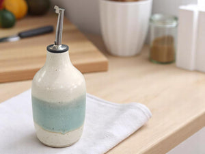 Handmade Ceramic Oil Bottle - 400ml Olive Oil Pourer & Vinegar Dispenser, Pottery Oil Bottle Made in Australia