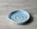 Ceramic Spoon rest - handmade pottery - pottery spoon rest in glossy soft blue glaze - kitchen gift