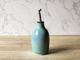 Functional handmade pottery oil bottle with food-safe glaze
