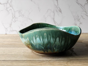 Rustic handmade ceramic bowl for coffee table décor