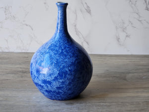 Handmade Ceramic Vase with Blue Crystalline Glaze - Handcrafted Pottery for Flower Display - Unique Australian Pottery Gift