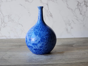 Handmade Ceramic Vase with Blue Crystalline Glaze - Handcrafted Pottery for Flower Display - Unique Australian Pottery Gift