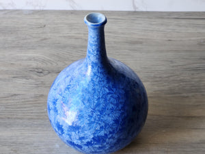 Handmade Ceramic Vase with Blue Crystalline Glaze - Handcrafted Pottery for Flower Display - Unique Australian Pottery Gift