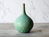 Handmade Ceramic Vase - Green Matte Crystalline Porcelain Bud Vase, Handcrafted Pottery, Unique Gift for Home Decor