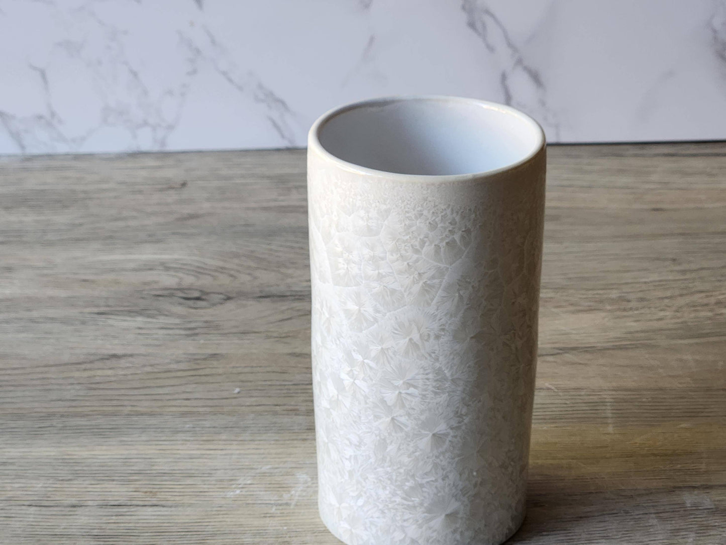 Unique small handmade crystalline porcelain pottery vase – 12.5cm tall
