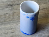 Handmade Artistic crystalline porcelain tumbler – glossy blue flower vase