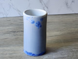 Small handmade porcelain bud vase – 300ml blue crystalline pottery