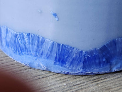 Blue crystals on a crystalline bud vase handmade in Australia – pottery gift