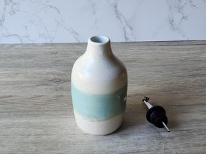 Handmade Ceramic Oil Bottle - 400ml Olive Oil Pourer & Vinegar Dispenser, Pottery Oil Bottle Made in Australia
