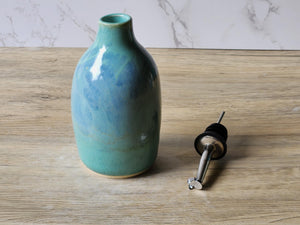 Handmade Ceramic Oil Bottle - 350ml Olive Oil Pourer & Vinegar Dispenser, Pottery Oil Bottle Made in Australia
