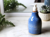 Handmade Ceramic Liquid Soap Dispenser - Pottery Soap Pump Bottle, Unique Bathroom Accessory & Eco-Friendly Home Decor