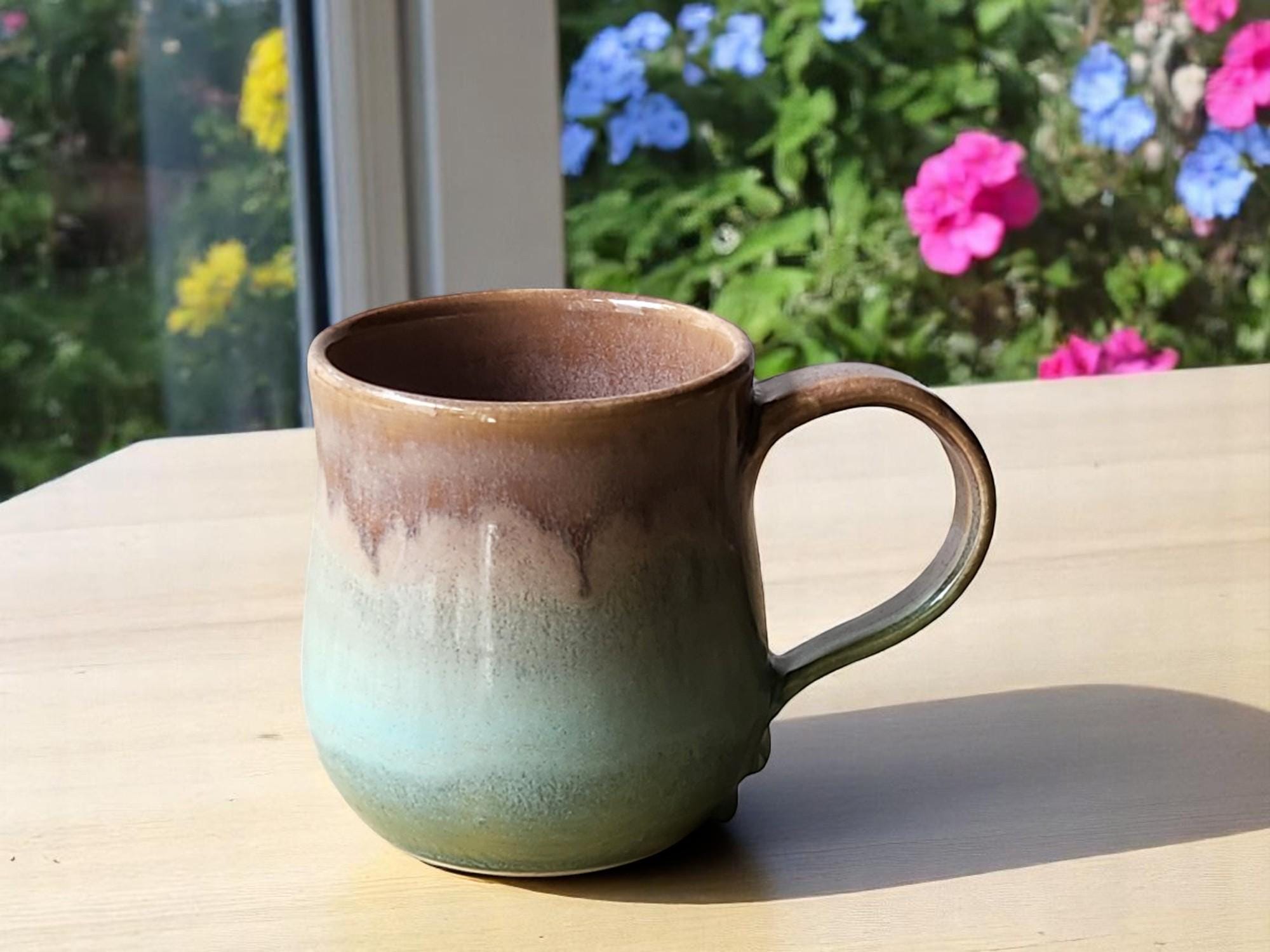 Large Handmade Ceramic Mug 400ml – Pottery Coffee Cup for Men, Coffee Lover Gift, Gift for Him - SECOND