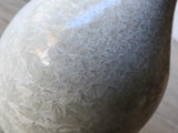 Close up of Elegant white crystalline pottery vase – handmade in Australia