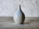 Handmade ceramic vase in glossy white crystalline glaze