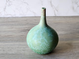 Handmade Ceramic Vase - Green Matte Crystalline Porcelain Bud Vase, Handcrafted Pottery, Unique Gift for Home Decor