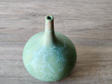 Handmade Ceramic Vase - Green Matte Crystalline Porcelain Bud Vase, Handcrafted Pottery, Unique Gift for Home Decor