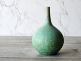 Handmade Ceramic Vase - Green Matte Crystalline Porcelain Bud Vase, Handcrafted Pottery, Unique Gift for Home Decor
