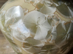 close up  crystals on Small Handmade Ceramic Vase  – Australian Pottery Flower Display – Unique Gift for Home Decor