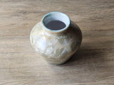 Small pottery vase for single bloom – cream and mint glaze