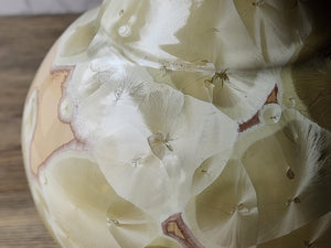 Close up of crystals on the Artisan handmade ceramic vase – Melbourne based