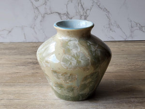 Handmade crystalline ceramic vase – 11cm tall