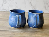 Handmade pottery coffee mug – ocean-inspired blue glaze