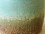 Handmade Ceramic Jar: Brown & Spearmint Green mottled 2 cup capacity Pottery, Food-Safe Stoneware