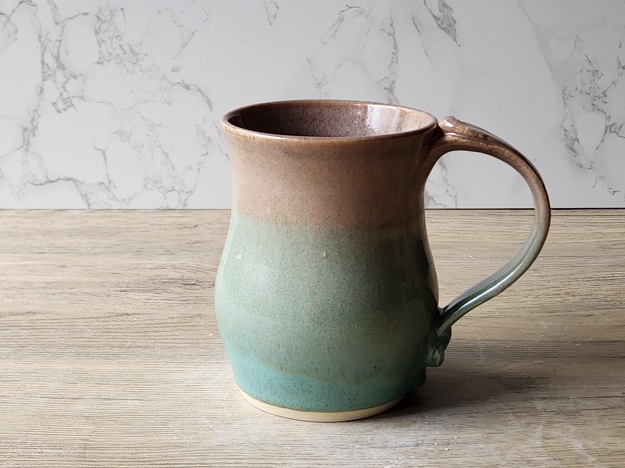 Wheel-thrown ceramic coffee mug 500ml, handmade in Melbourne Australia