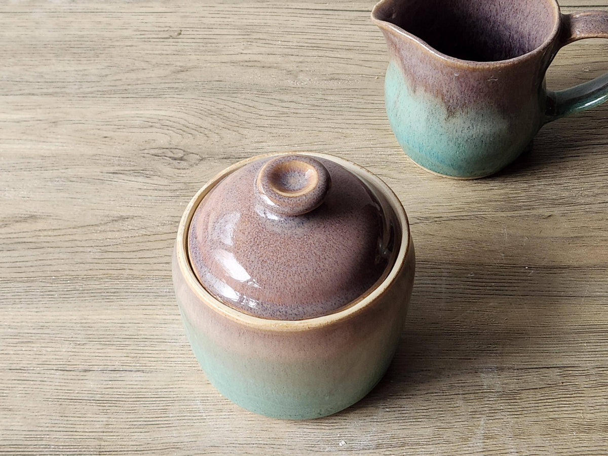 Tall ceramic jar for tea, sugar, or spices – handmade pottery