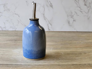 Handmade ceramic oil and vinegar bottle with spout