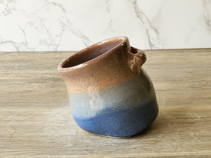 Ceramic salt container with wooden spoon , a Food-safe handmade pottery salt keeper