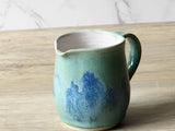 Handmade Ceramic Milk Jug – Soft Green & Blue Stoneware Creamer (200ml)