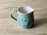Handmade Ceramic Milk Jug – Soft Green & Blue Stoneware Creamer (200ml)
