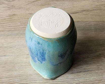 Handmade Ceramic Milk Jug – Soft Green & Blue Stoneware Creamer (200ml)
