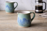 Handmade Ceramic Milk Jug – Soft Green & Blue Stoneware Creamer (200ml)