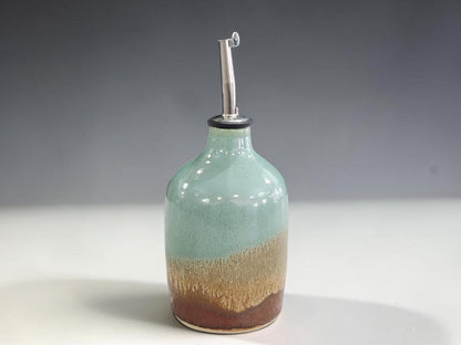 Ceramic Olive Oil Pourer 400ml Handmade Pottery Oil or Vinegar Bottle, Made in Australia