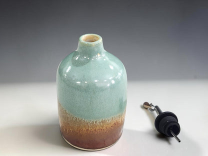 Ceramic Olive Oil Pourer 400ml Handmade Pottery Oil or Vinegar Bottle, Made in Australia