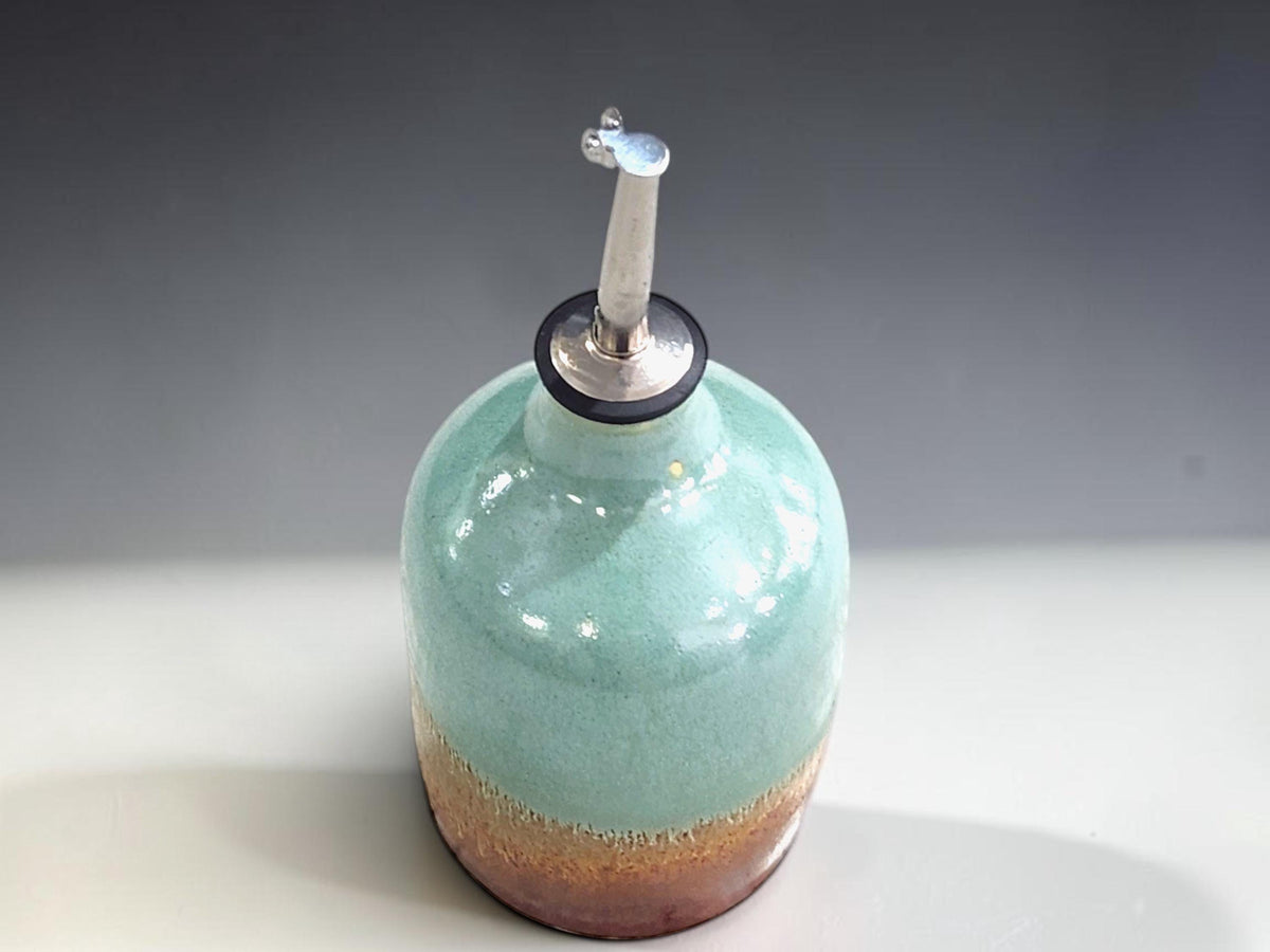 Ceramic Olive Oil Pourer 400ml Handmade Pottery Oil or Vinegar Bottle, Made in Australia