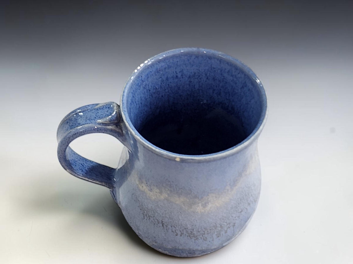 Handmade 500ml coffee mug in ocean-inspired blue crystalline-style glaze