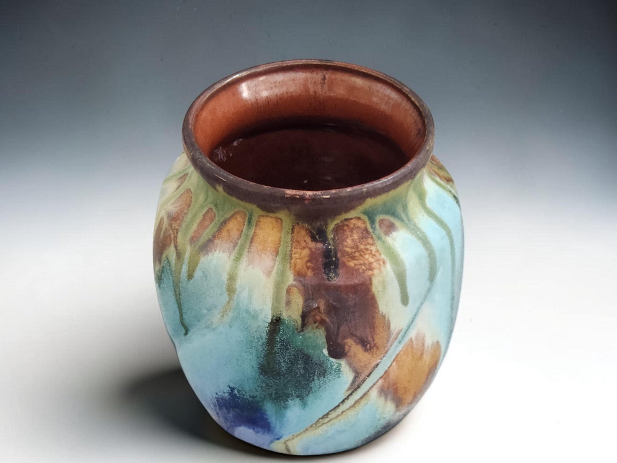 Front view of one-of-a-kind Bush Creek ceramic flower vase