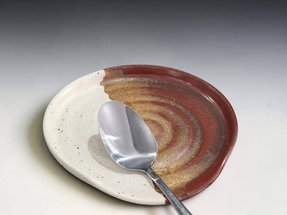 Large 16cm pottery spoon rest for ladles spoons and cooking utensils