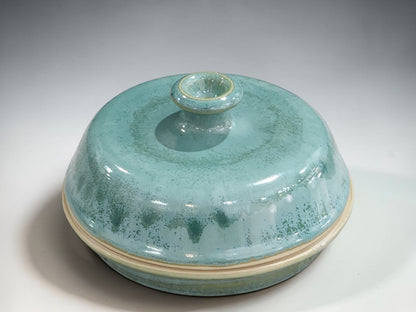 Handmade pottery covered serving dish with lid artisan ceramic bowl Australian made