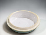 Handmade ceramic butter bowl alternative serving dish in soft sage glaze