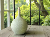 Handmade ceramic vase matte crystalline glaze mint