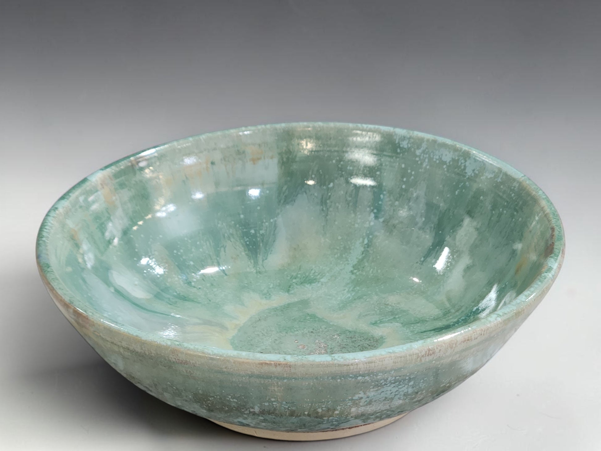 Australian artisan pottery serving bowl with soft mist-inspired glaze