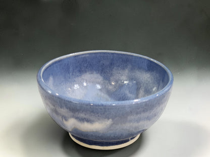 Rustic handmade ceramic cereal bowls with unique blue glaze finish